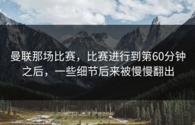 曼联那场比赛，比赛进行到第60分钟之后，一些细节后来被慢慢翻出