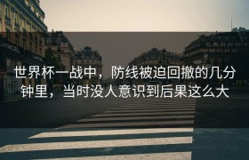 世界杯一战中，防线被迫回撤的几分钟里，当时没人意识到后果这么大