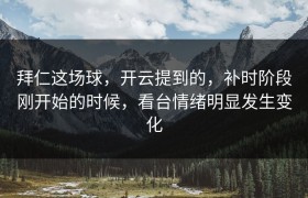 拜仁这场球，开云提到的，补时阶段刚开始的时候，看台情绪明显发生变化