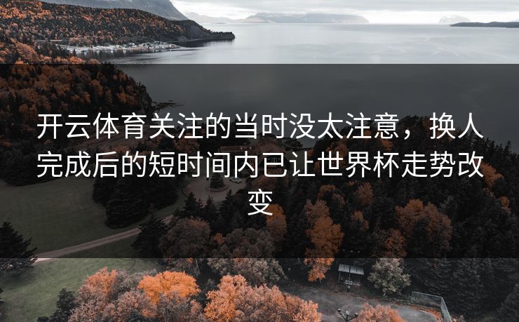 开云体育关注的当时没太注意，换人完成后的短时间内已让世界杯走势改变